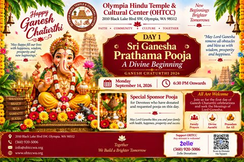 Ganesh Chaturthi Day 1 Sri Ganesha Prathama Pooja flyer