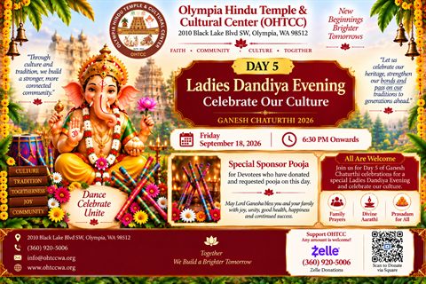 Ganesh Chaturthi Day 5 Ladies Dandiya Evening flyer