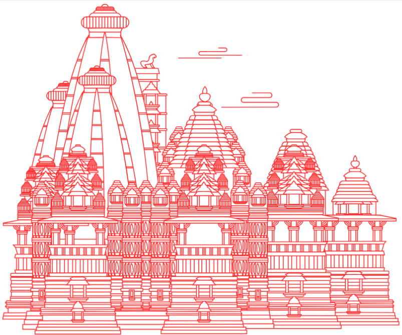 Hindu Temple illustration — sample image